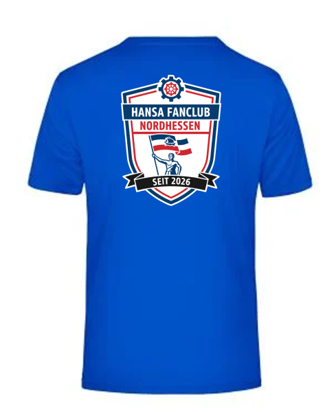 ActiveT-Shirt für Herren "Hansa Fanclub Nordhessen" (Funktionsstoff) - royalblau - Brustlogo & gr. Rückenlogo
